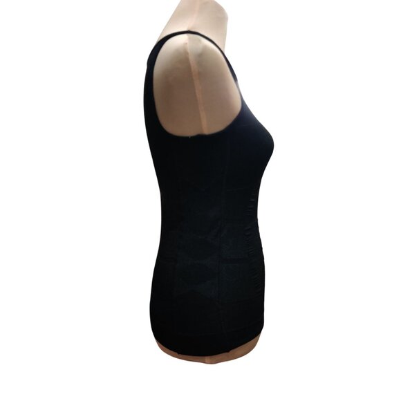 Black M Shaping Tank Top Moderate Compression Ribbed Control Layer Sleeveless - Picture 11 of 13